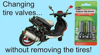 Replacing the tire valves on a Chinese scooter without removing the wheels