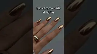 get chrome nails at home with eyeshadow #nailart #chromenails #naildesign #nailarttutorial #shorts