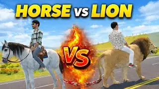 Horse vs lion tochan Indian vehicle simulator 3D game play video 