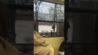 Замерзшие Чистые пруды из окна трамвая, Москва, Frozen Clean pounds from the tram window  #moscow