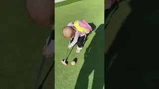 Chloe was able to go outside today! Golf is not her thing 😂 #baby #cutebaby #golf #cancer #cute