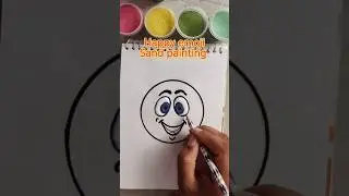 Happy emoji sand painting #shortsfeed #youtubeshorts #trending # #drawing #cartoon #oddlysatisfying