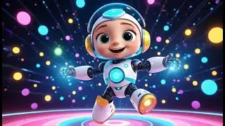 Eight Little Robots Dancing Around | Fun Counting Robot Song for Kids | Playful Tech Adventure Rhyme