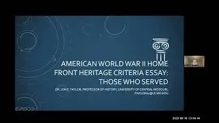 WWII Homefront Heritage City Webinar Series - Criteria 7
