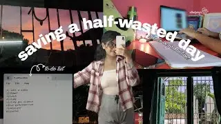 Saving a half-wasted day📚☕| (Studying, skincare + night walks) Productive vlog!
