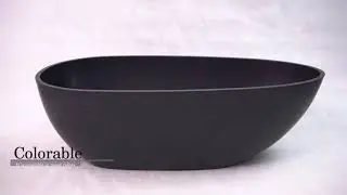 Egg oval shaped black color freestanding solid surface stone cast acrylic resin bathroom bathtub