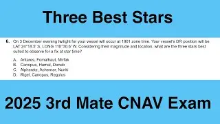 Three Best Stars - USCG 2nd/3rd Mate Unlimited Tonnage Exam: Q117 Navigation Problems Oceans - CNAV