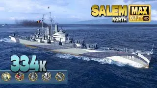 Cruiser Salem: Excellent result on map North - World of Warships