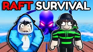We Survived 99 Nights On a Raft in Roblox...