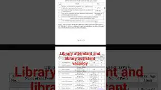 library attendant vacancy and library assistant vacancy at Hyderabad University | #shorts #librarian