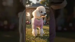 Golden Hour Walk: Poodle Parent & Tiny Pup at the Park 🌸🐩🐶