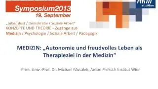 Konzepte und Theorie - Michael Musalek, Anton Proksch Institut Wien