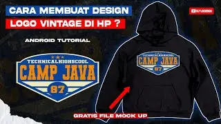 Tutorial membuat design logo vintage di hp | bikin design logo kelas di pixellab | Android tutorial