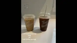 Iced cappuccino oat milk vs ice coffee oat milk at Tim Hortons ! #coffee #summer