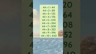 Table of 44 |  Multiplication table of 44 | 44 ka table | 44 ka pahada |  Maths table | #shorts