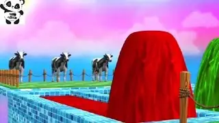 cow colored video animals Cows crossing cartoon cow parkour games | fountain and transforming  game
