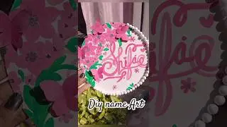 diy amazing name art 💖😍|easy home decor ideas with pink flowers #viral #diy #art #shorts #ytshorts