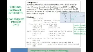 Using an interrupt in 8051 and add a LED to see the reflection (part 1)