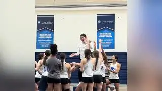 Some acro from Georgian Court acro and tumbling clinic