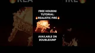 🔥 REALISTIC FIRE - Free Houdini tutorial!   #cgi #vfx  #sidefx #vfxshorts