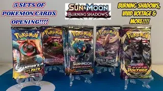GRAB BAG Pokemon Cards Opening!! 5 Sets - Burning Shadows, Vivid Voltage & MORE!!!! + GIVEAWAY!!!