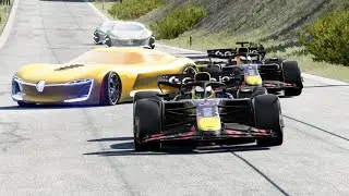 F1 2025 Red Bull RB21 vs Concept Hypercars vs Superbike Kawasaki Ninja H2R SC at Old SPA