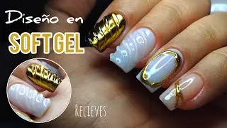 DISEÑO CON RELIEVE EN UÑAS SOFT GEL | UÑAS SOFT GEL JELLY TIPS GEL X PASO A PASO | ME HAGO LAS UÑAS