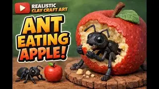 Ant Eating Apple 🍎🐜 | Realistic Clay Craft Art