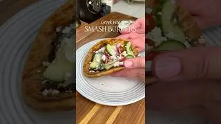 Smash burgers but make it Greek🇬🇷Recipe linked in comments or spoonfulofsi.com #greekburgers