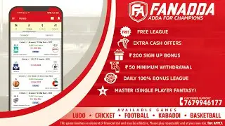 Fanadda Fantasy app | Adda For Champion | Best Fantasy app of 2023 | Join Bonus - 200 | Fanadda app