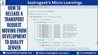 How to Release a Transport Request Moving from Development to Quality Server