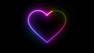 Colored🧡💛💚💙💜Neon Led Heart and Romantic Abstract Lopped Background Screensaver