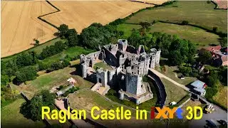 Raglan Castle, Wales, United Kingdom in 3D SBS LR relax video for VR