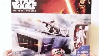 STAR WARS 7 FIRST ORDER SNOW SPEEDER with SNOW-TROOPER ACTION FIGURE unboxing and review