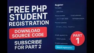 FREE Student Registration System PHP + MySQL + XAMPP &mdash; Part 1 &mdash; Download Full Source Code 100%