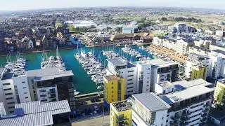 Sovereign Harbour from land and Sky in 4K