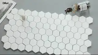 Diflart Thassos White Marble Hexagon Mosaic Tile