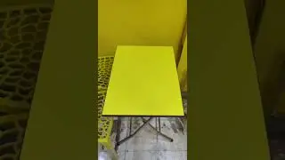yellow cafe folding table with web plastic chair by #srfurnituresmarrt #cafe #cafeteria #cafechair