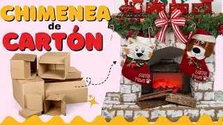 How to Make a Cardboard Christmas Fireplace 🎁 DIY Faux Fireplace