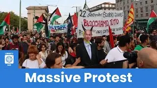 🔥 Massive Protest in Milan: Over Five Thousand Rally for Palestine!