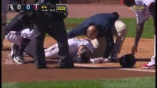 Kyle Farmer's Scary Injury After Taking A Fastball To The Face...