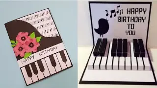 Happy birthday special card idea for friend Piano Pop-Up Card Tutorial