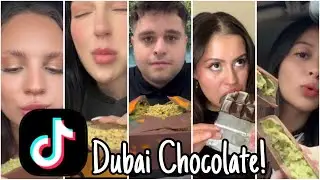 Dubai Chocolate Mukbang Compilation! (Kanafeh Pistachio Chocolate Bar)