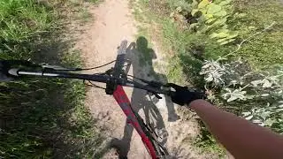 Riding a steep trail with tight turns #mtb @KevinBurk