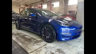 Tesla Model 3 Performance Dual Motor 2022 года в цвете Deep Blue Metallic-----доступно---Lake Country Toyota