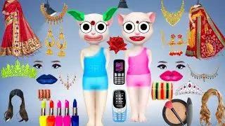 Billu two dulhan ka funnny dressing and makeup video | Talking tom cartoon comedy Part-13
