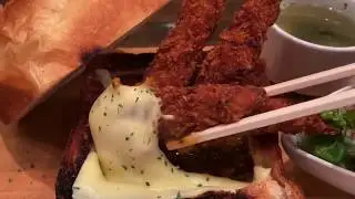 西田辺の箱パン専門店「AGORA」のキーマカレー箱パン海老フライ・チーズトッピング！