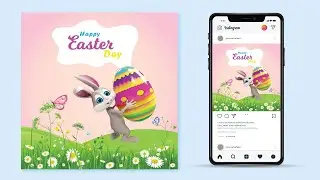 Easter Day | Social Media Post Design in Adobe Illustrator