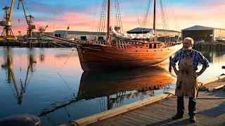 Building a Wooden Sailing Yacht by Hand &ndash; Slow Hull Fairing and Leak Tests, No Shortcuts | ASMR