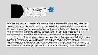Fable Meaning In English